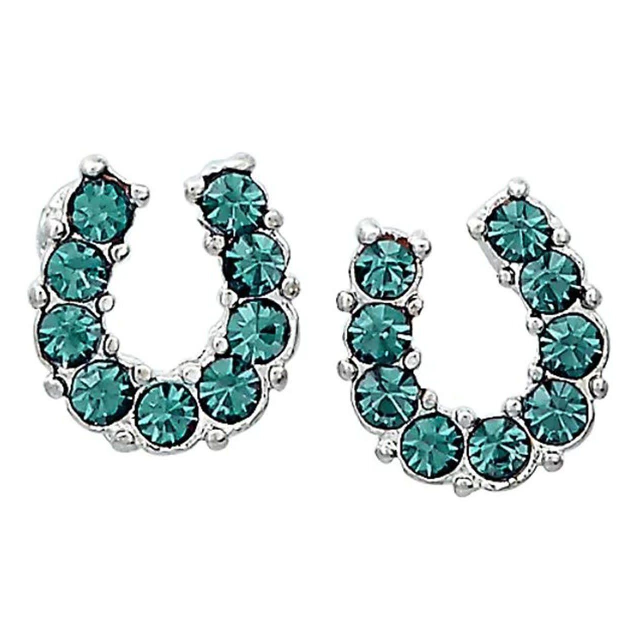 Earrings - Rhinestone Horseshoe