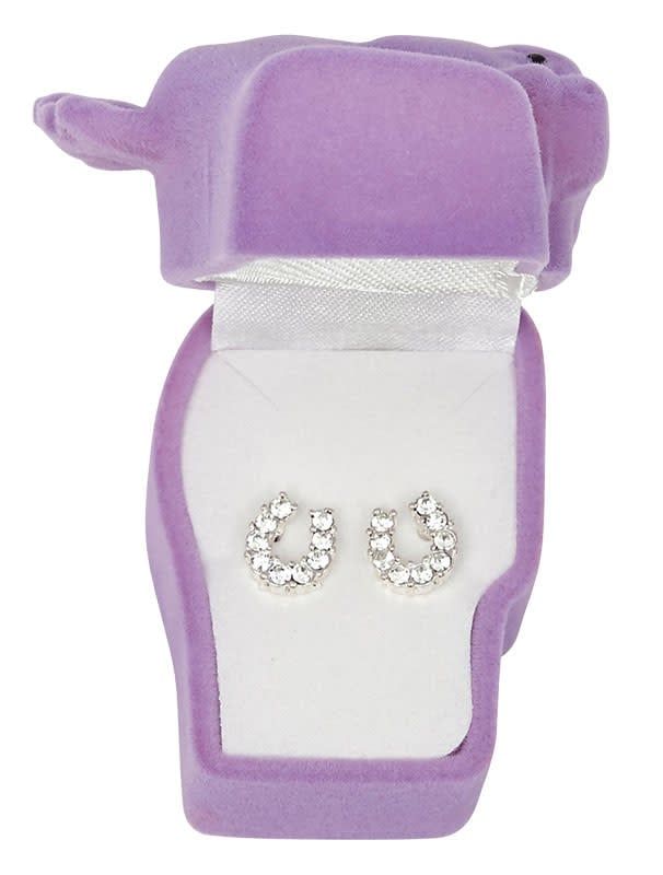 Earrings - Rhinestone Horseshoe