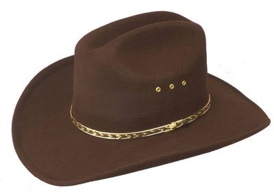 Faux Felt Cattlemans Hat (Band Colors May Vary)