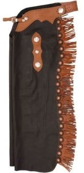 Premium Smooth Leather Custom Cowboy Cutting Chaps, Brown