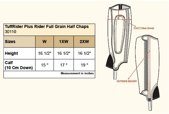 Plus Rider Full Grain Black Half Chap