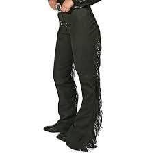 Children's Black Ultra Suede Leather Fringe Chaps