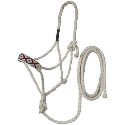 Beaded Mule Tape Halter with Lead
