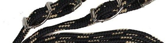 Soft Touch Flat Braid Mini Bridle/WBit & Reins 5/8", Color: Black/Tan