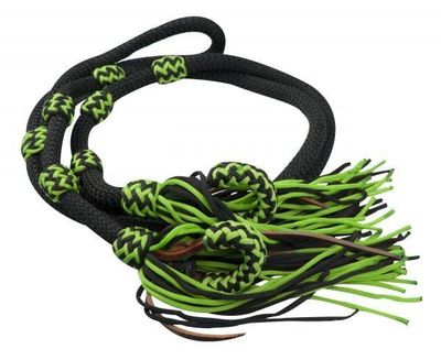 Showman Nylon Braided Barrel Reins w/Fringe - 8'