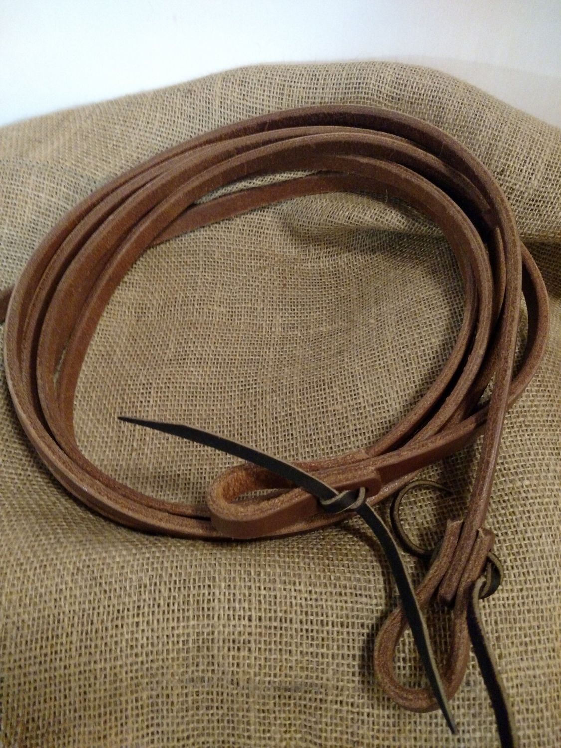 Circle L Leather Weighted Split Reins w/ Tie Ends, U.S.A. Made - 8'