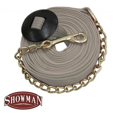 Flat Cotton Web Lunge Line with Brass Chain - 25'