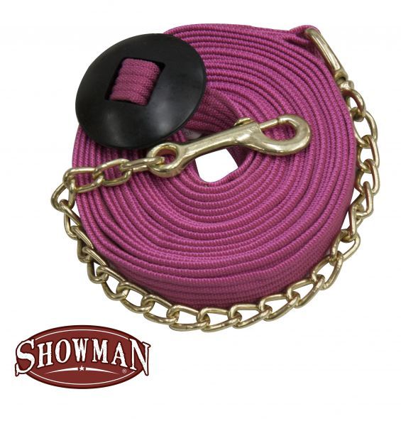 Flat Cotton Web Lunge Line with Brass Chain - 25' Flat Cotton Web Lunge Line with Brass Chain - 25'