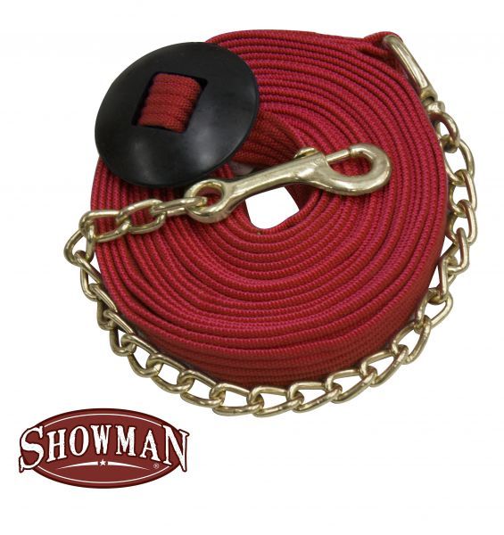 Flat Cotton Web Lunge Line with Brass Chain - 25' Flat Cotton Web Lunge Line with Brass Chain - 25'