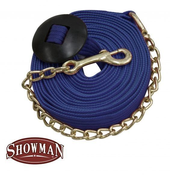 Flat Cotton Web Lunge Line with Brass Chain - 25' Flat Cotton Web Lunge Line with Brass Chain - 25'