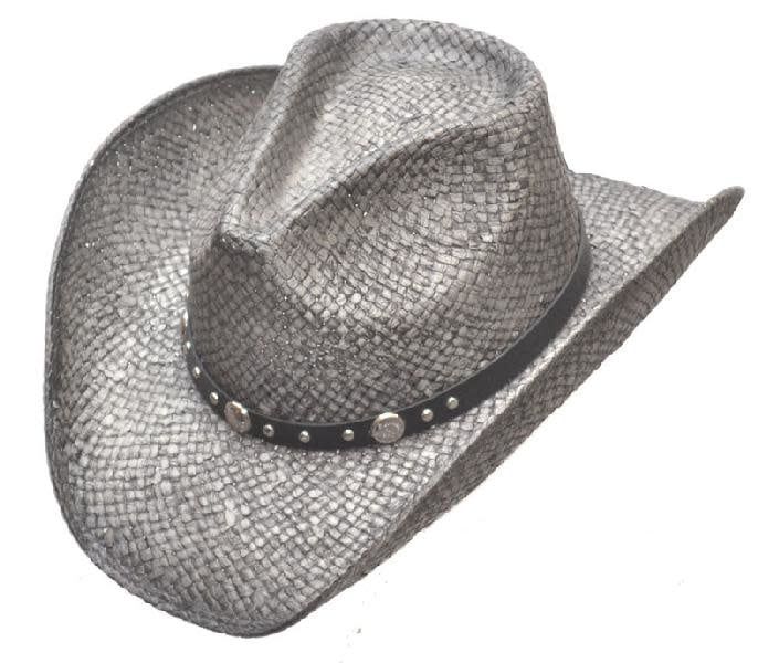 Straw Hat - Silver Pinch Front