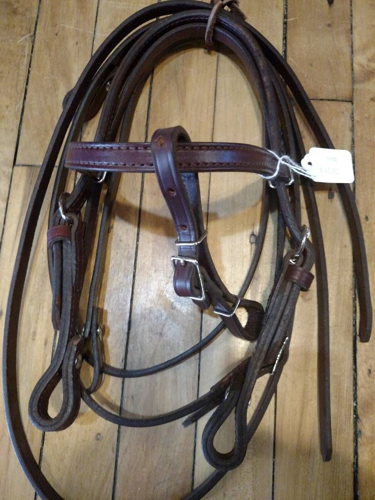 Western Leather Bridle w/Reins, U.S.A. Made - Pony/Mini