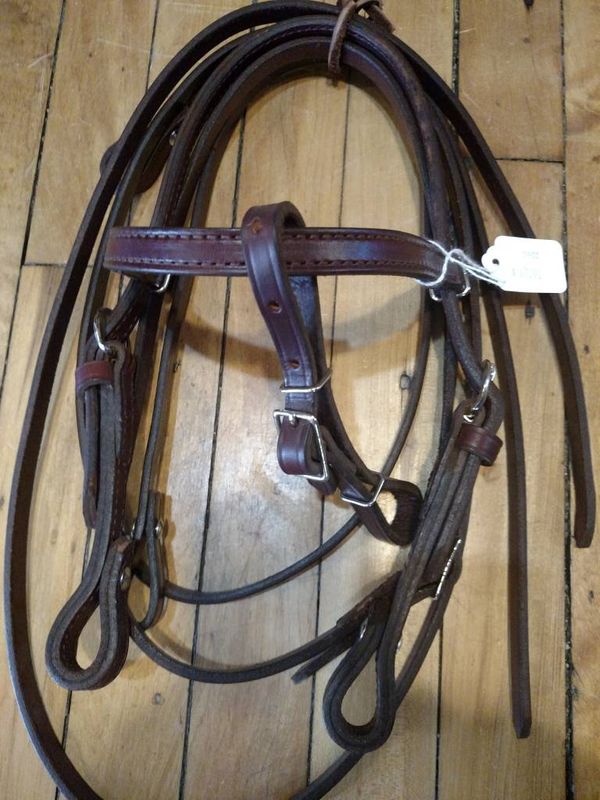 Western Leather Bridle w/Reins, U.S.A. Made - Pony/Mini