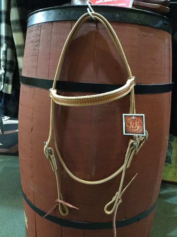 Circle L Plain Headstall with Tie Bit Ends, U.S.A. Made - Horse Size
