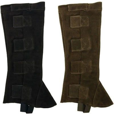 Adult Leather Half Chaps with Velcro Closures