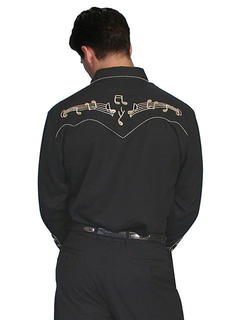 Men's Scully Music Staff Embroidered Shirt Men's Scully Music Staff Embroidered Shirt