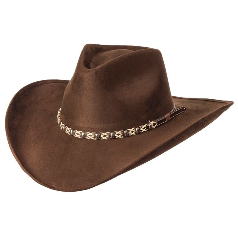 Suede Like Pinch Front Hat - Brown