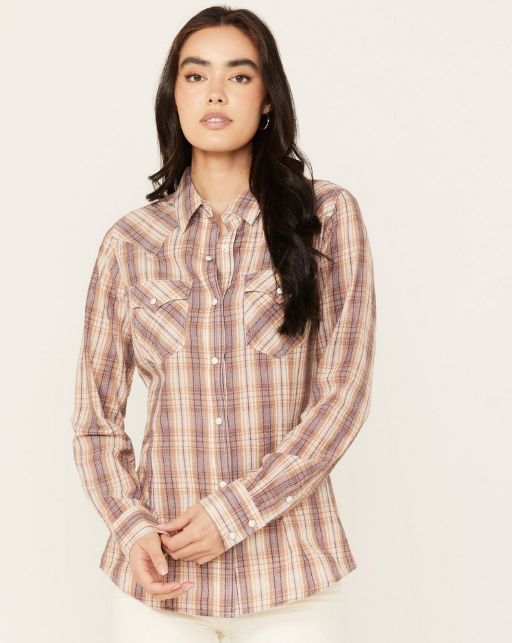 Women's Wrangler® Retro® Top - Lavender Plaid