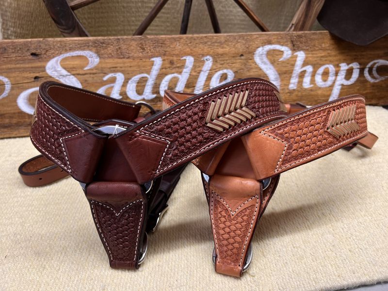 Circle L Breast Collar with Rawhide Stitch and Basket