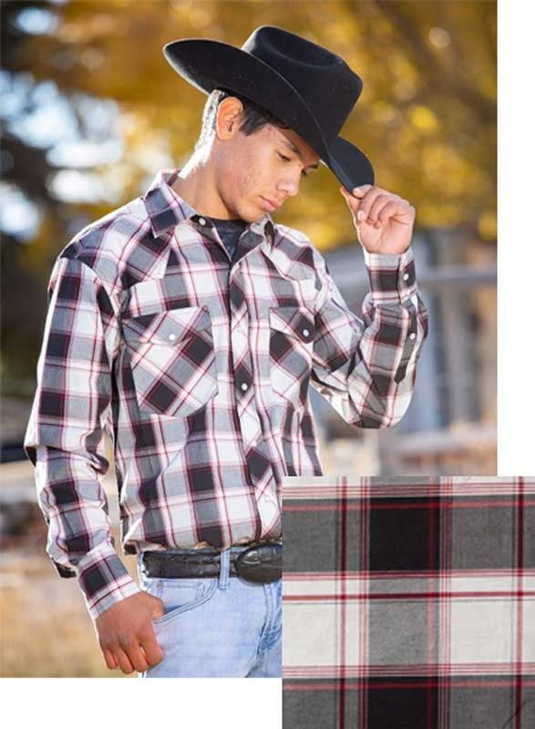 Men's Wyoming Traders Plaid Shirt - Black/White