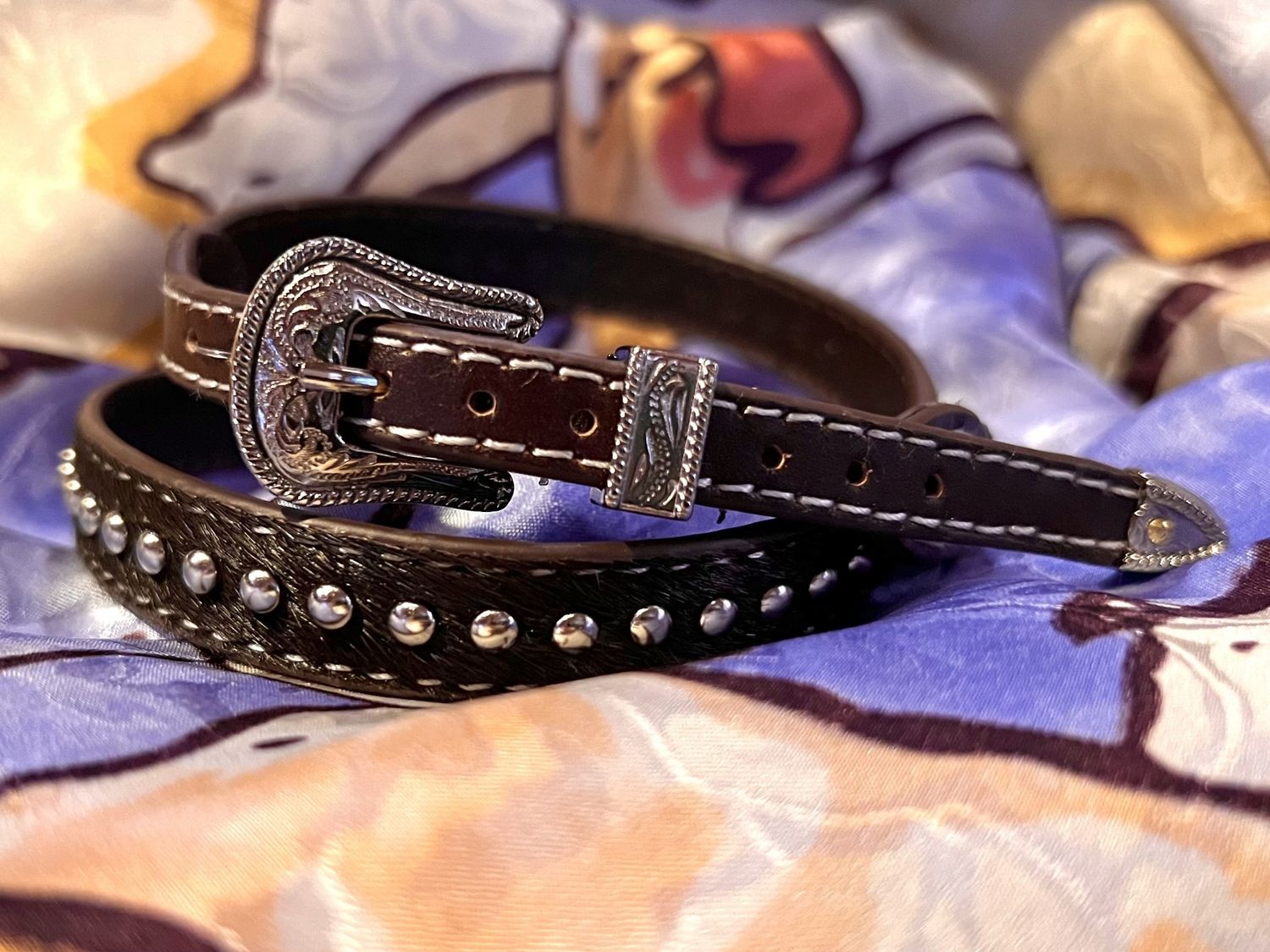 Hat Band - Calf Hair with Spots