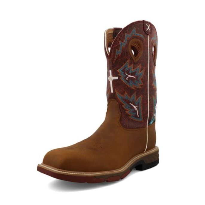 Men's Twisted X Composite Safety Toe Workboot - Tan & Burgundy