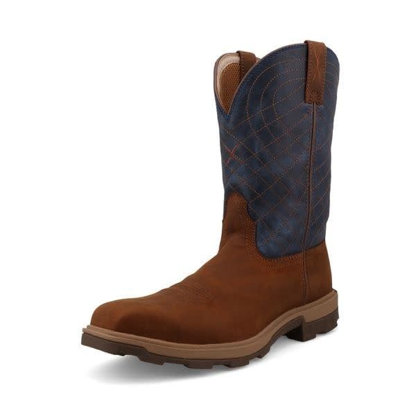 Men's Twisted X 11" UltraLite X Safety Toe Work Boot - Mocha & Denim