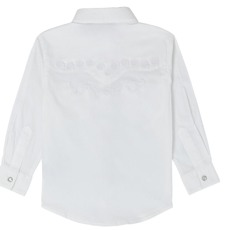 Girl's Wrangler White Western Snap Shirt