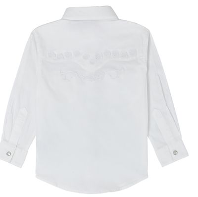 Girl's Wrangler White Western Snap Shirt
