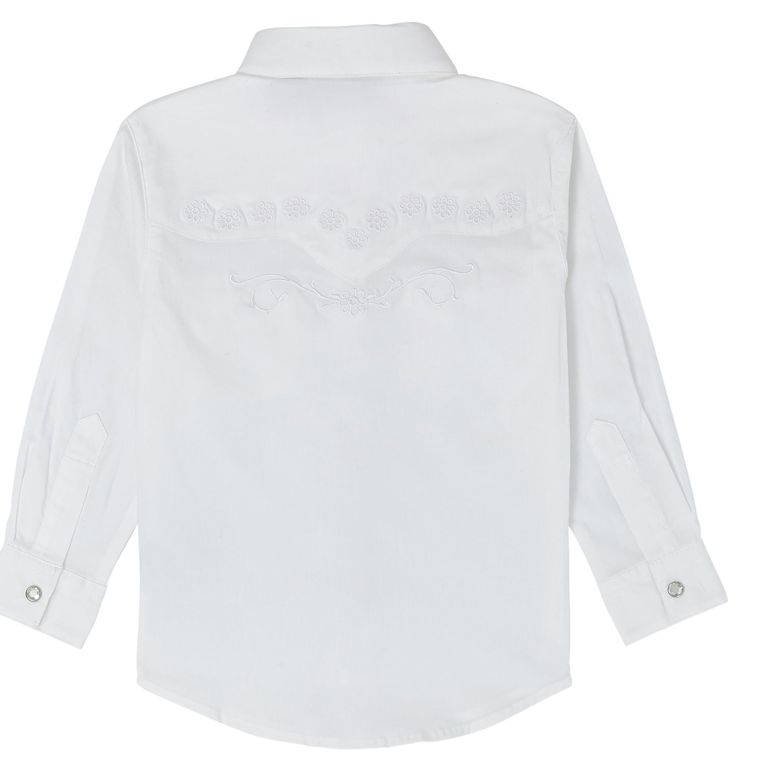 Girl's Wrangler White Western Snap Shirt
