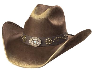 Suede Like Hat - Brown & Camel