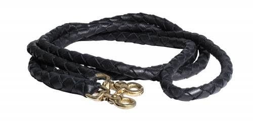 Braided Roping Reins, Color: Black