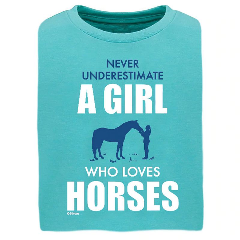 Children's Stirrups T-Shirt - "A Girl Who Loves Horses"