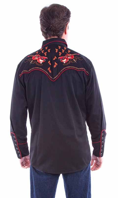 Men's Scully Dueling Fiddles, Black, Shirt