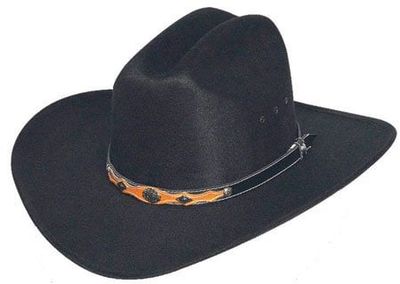 WEX Faux Felt Cowboy Hat w/ Concho Hat Band - Black