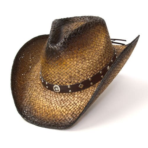 WEX Pinch Front Straw Hat - Dark Brown