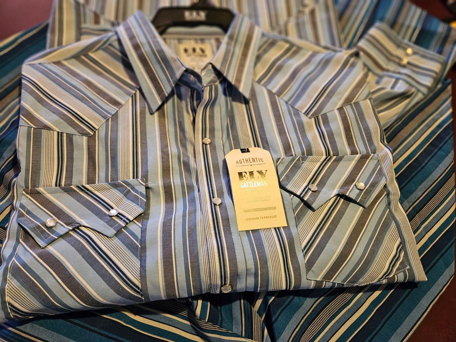 Men's Ely Cattleman Long Sleeve Textured Stripe Western Snap Shirt