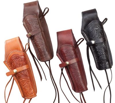 Tooled Leather Gun Holster - [Belt Sold Separately]