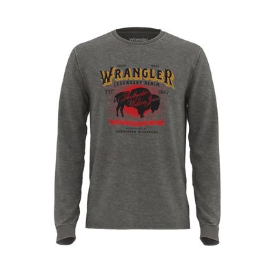 Men's Wrangler LS T-Shirt Buffalo Authentic Western