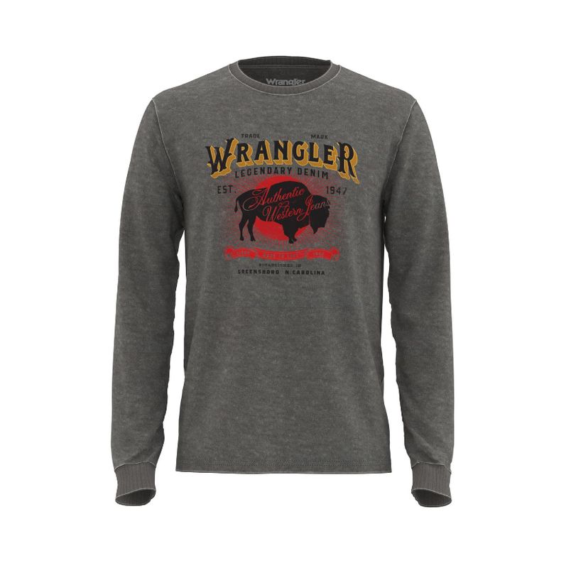 Men's Wrangler LS T-Shirt Buffalo Authentic Western