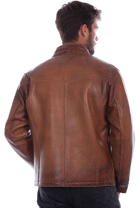 Men's Scully Lined Leather Jacket - Cognac