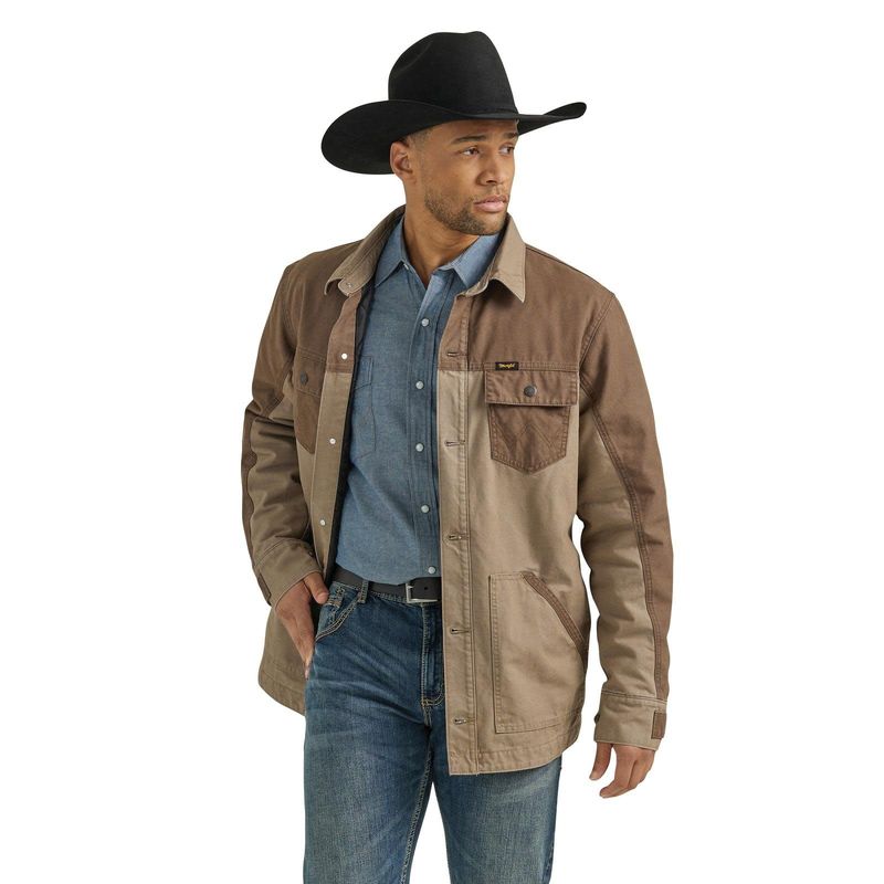 Men's Wrangler Mixed Canvas Chore Coat