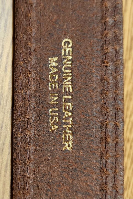 Adult - Double Stitched Leather Belt, Distressed Brown