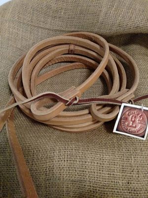 Leather Weighted Split Reins with Tie Ends - ~7' x