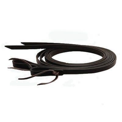 Circle L Leather Split Reins with Tie Ends, U.S.A. Made - , Size: 7(+)'x1/2" Black