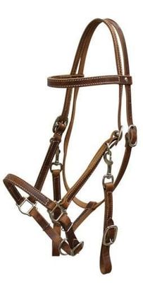 Showman Leather Halter Bridle Combo