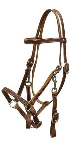 Showman Leather Halter Bridle Combo