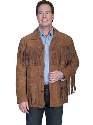 Men's Scully Cinnamon Boar Leather Fringe Jacket