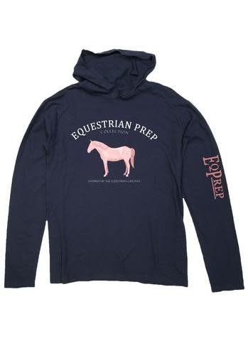 Preppy Fabric Horse Hooded T-Shirt
