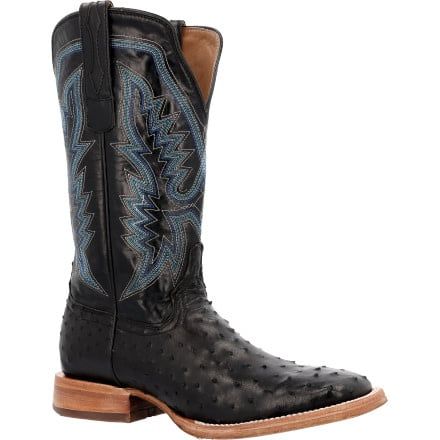 Men's Durango® PRCA Full-Quill Black Ostrich Western Boots